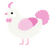 Valentine, a white and pink chicken