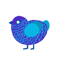 deep sea orb, a indigo and cerulean chicken with a lace pattern