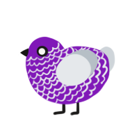 Flower, a violet and mist chicken with a head pattern