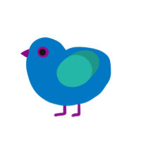 orb, a sapphire and turquoise chicken