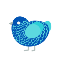 decent blue baby, a ultramarine and aqua chicken with a lace pattern