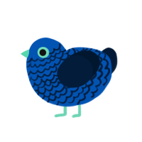 the 8th sea, a ultramarine and tumblr chicken with a lace pattern