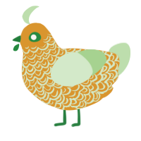 (unnamed), a orange and gluppy chicken with a double-lace pattern