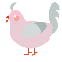 Powdered Blush, a rose and silver chicken with a double-lace pattern