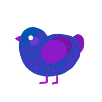 Mulberry Lattice, a ultramarine and violet chicken with a double-lace pattern