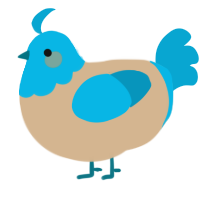 Coastal, a beige and cerulean chicken with a head pattern