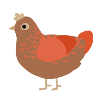 (unnamed), a brown and vermilion chicken with a half-lace pattern