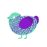 (unnamed), a mint and violet chicken with a lace pattern