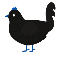 (unnamed), a black and sable chicken with a lace pattern