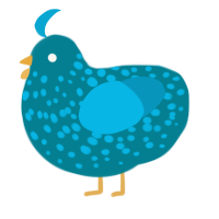 another blue, a sea and cerulean chicken with a speckle pattern