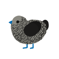 Gris, a ash and sable chicken with a double-lace pattern