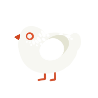 untitled goose, a white chicken