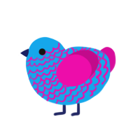 ow, a sky and fuchsia chicken with a lace pattern