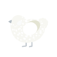 Cottonball, a white chicken with a speckle pattern