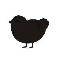 The Blade, a sable chicken with a speckle pattern