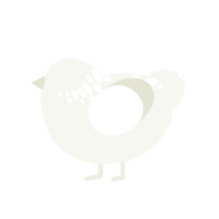 The one, a white chicken with a neck-speckle pattern