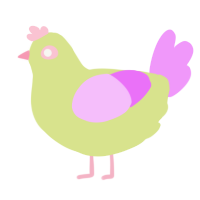 Fluttershy, a lemon and lavender chicken