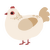 Yiga, a cream and beige chicken with a neck-speckle pattern