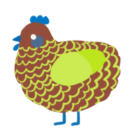 (unnamed), a russet and lime chicken with a lace pattern