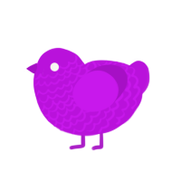 amy, a amethyst chicken with a lace pattern