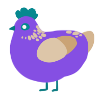 Silica, a blurple and beige chicken with a neck-speckle pattern