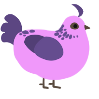 Lava Lamp, a lavender and overcast chicken with a neck-speckle pattern