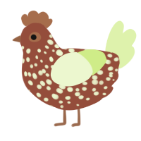 Pistachio, a russet and apple chicken with a speckle pattern