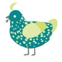 spruce lemonade, a teal and lemon chicken with a speckle pattern