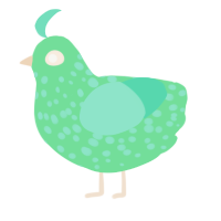 (unnamed), a spring and mint chicken with a speckle pattern