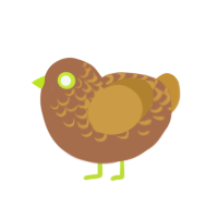 Bbq, a brown and gold chicken with a half-lace pattern