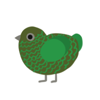 Avocado, a olive and viridian chicken with a lace pattern