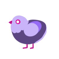 Milk, a overcast and lilac chicken with a head pattern