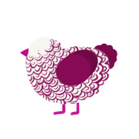 (unnamed), a white and wine chicken with a double-lace pattern