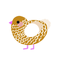 (unnamed), a ochre and cream chicken with a lace pattern