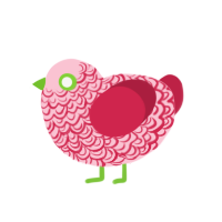 (unnamed), a rose and crimson chicken with a double-lace pattern