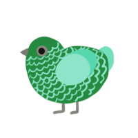 moroccan mint, a viridian and mint chicken with a lace pattern