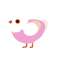 (unnamed), a pink and cream chicken with a head pattern