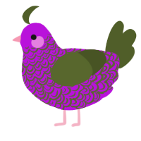 More Dragonfruit, a amethyst and olive chicken with a double-lace pattern