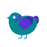 (unnamed), a teal and indigo chicken with a neck-speckle pattern