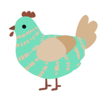 (unnamed), a mint and beige chicken with a bar pattern