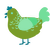 A chartreuse and spring chicken with a half-lace pattern