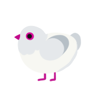 (unnamed), a white and mist chicken with a head pattern