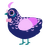 Piiiiiinkie, a navy and lavender chicken with a half-lace pattern