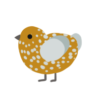 Crunchy Leaf, a ochre and silver chicken with a speckle pattern