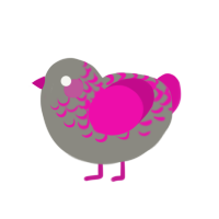 (unnamed), a ash and fuchsia chicken with a half-lace pattern