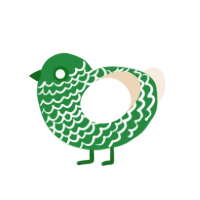 GetInto Hypnosis Mic, a viridian and cream chicken with a lace pattern