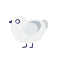 Hypnos, a white and mist chicken with a double-lace pattern