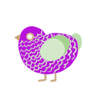 Pitaya, a amethyst and gluppy chicken with a lace pattern