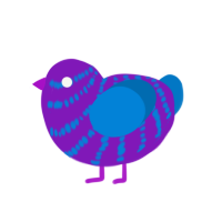 (unnamed), a violet and sapphire chicken with a bar pattern