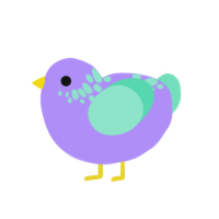 shermy, a lilac and mint chicken with a neck-speckle pattern